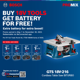 Bosch GTS 18V-216 Bare tool